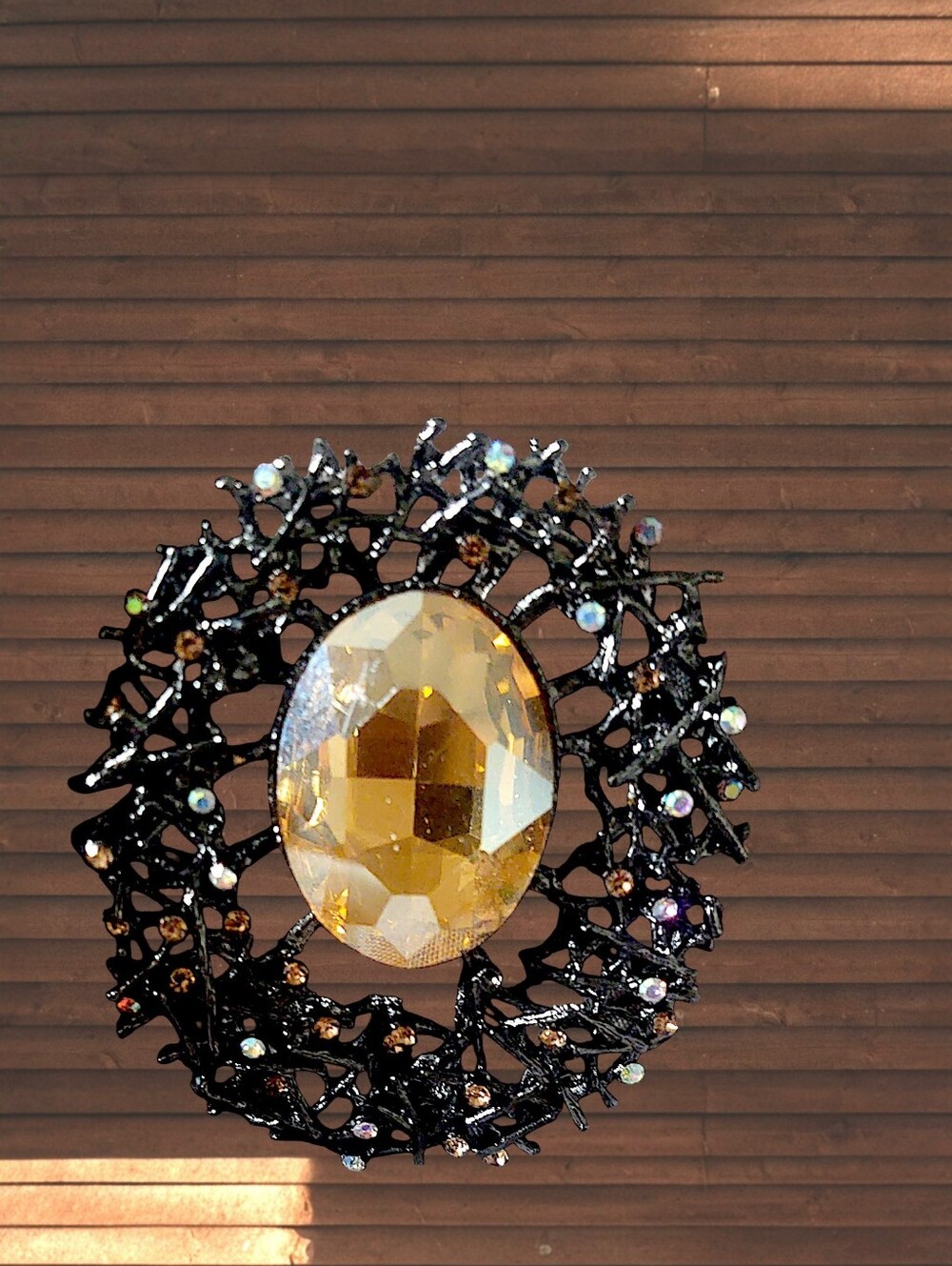 Amber Crystal Nest Brooch